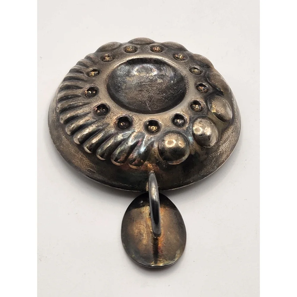 Vintage Silverplate Sommelier‎ Wine Tasting Cup Tastevin Repousse Finger Ring 3